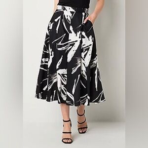 NEW Worthington Womens Mid Rise Long Flared Skirt